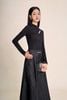 FAK91499 - Áo kiểu dạo phố vải len nhũ dáng ôm cổ cao cut out tạo kiểu tay dài thời trang - PANTIO