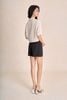 FAS14113 - Áo sơ mi dạo phố vải thô đũi dáng croptop cổ bẻ tay lửng gấu áo phối vạt thắt tạo kiểu - PANTIO
