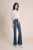 FAS14113 - Áo sơ mi dạo phố vải thô đũi dáng croptop cổ bẻ tay lửng gấu áo phối vạt thắt tạo kiểu - PANTIO
