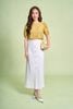 FJD31298 - Chân váy công sở vải linen dáng suông thân phối khuy tạo kiểu khoá thân sau - PANTIO