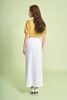 FJD31298 - Chân váy công sở vải linen dáng suông thân phối khuy tạo kiểu khoá thân sau - PANTIO