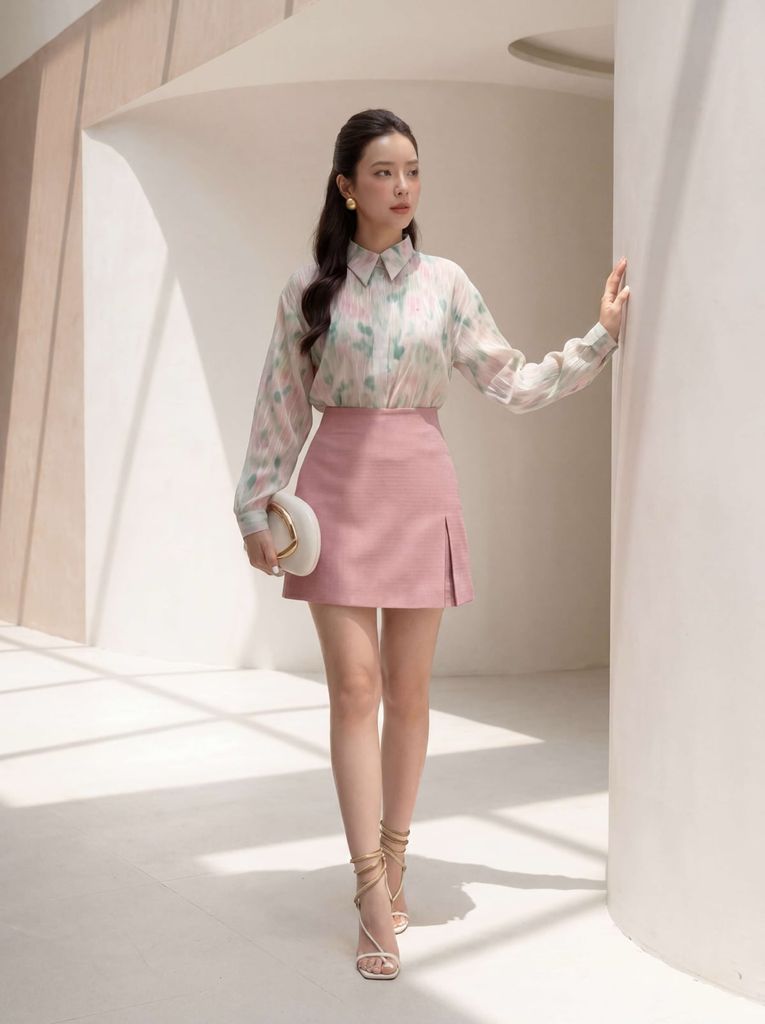 FJN3712 - tylekeo88ax ngắn vải thô dáng chữ A xẻ tà tạo kiểu khoá thân sau - tỷ lệ kèo 8899
