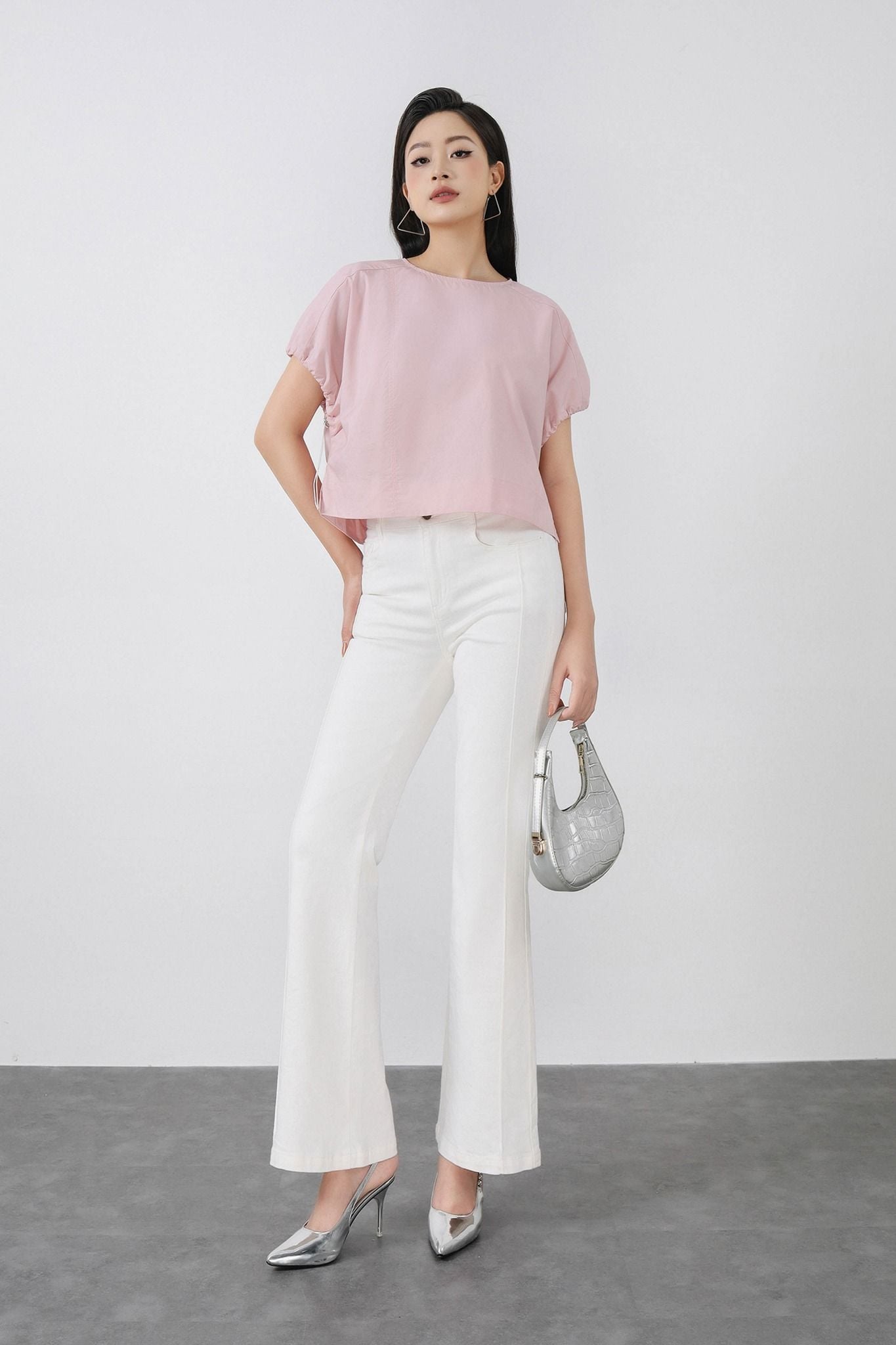 FQB205 - Quần jean cao cấp vải denim dáng ôm ống vẩy thời trang khoá thân trước - PANTIO