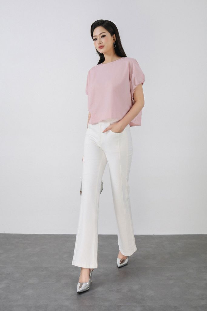 FQB205 - Quần jean cao cấp vải denim dáng ôm ống vẩy thời trang khoá thân trước - PANTIO