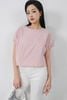 FAS33998 - Áo sơ mi kiểu công sở vải thô kate dáng croptop cổ tròn tay rộng bo chun rút tạo kiểu - PANTIO