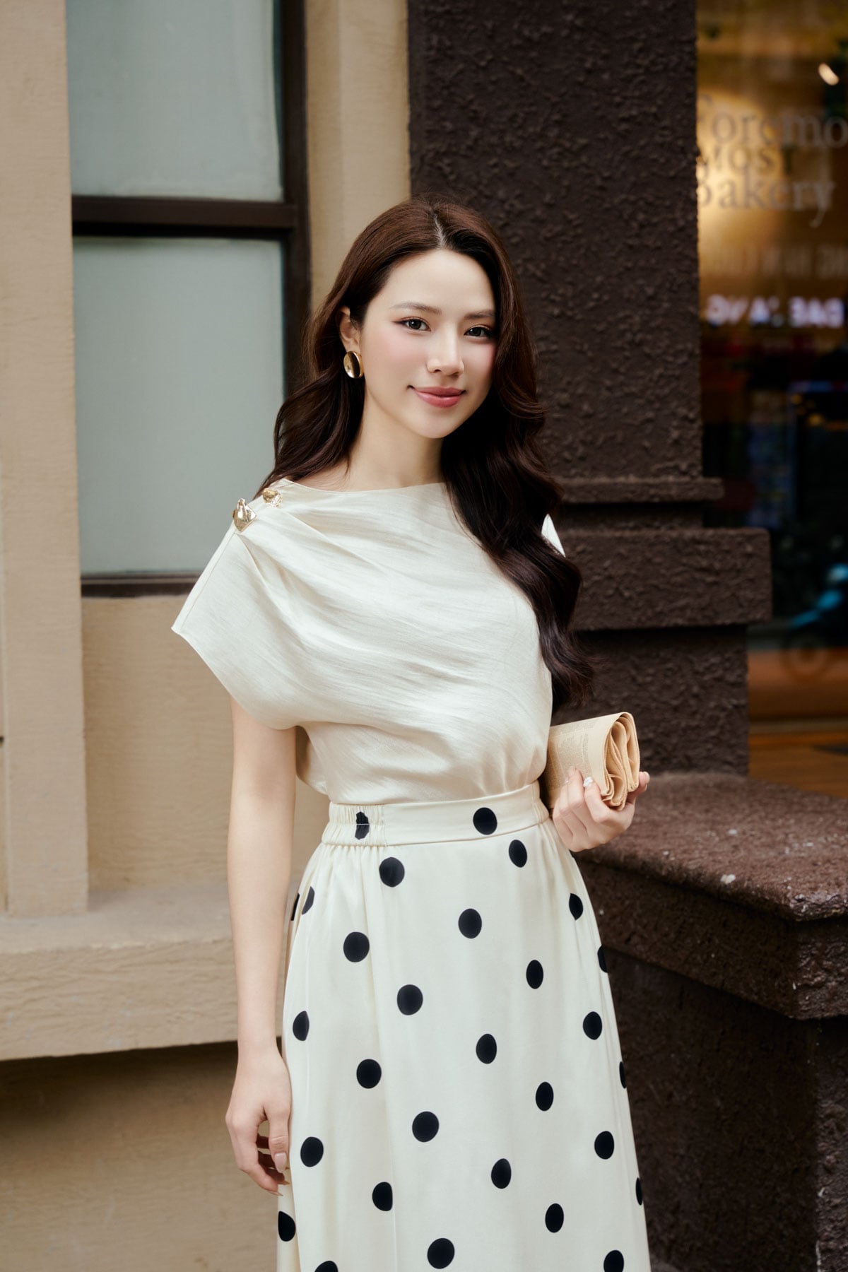 FJD11393 - Chân váy dài công sở vải lụa tằm dáng chữ A cạp chun thời trang - PANTIO