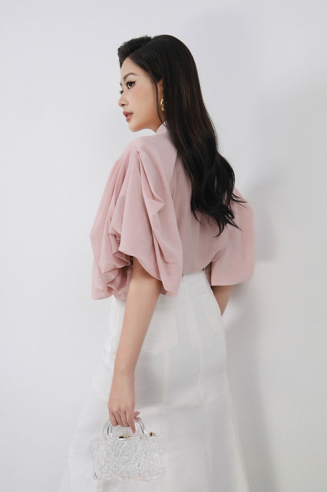 FJB038 - Chân váy jean cao cấp vải denim dáng A thân váy phối đường viền thời trang khoá thân trước - PANTIO