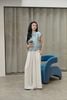 FAS34066 - Áo sơ mi vải thô dáng croptop cổ đức vai chờm gấu áo phối viền bèo tạo kiểu cài khuy trước - JAN.