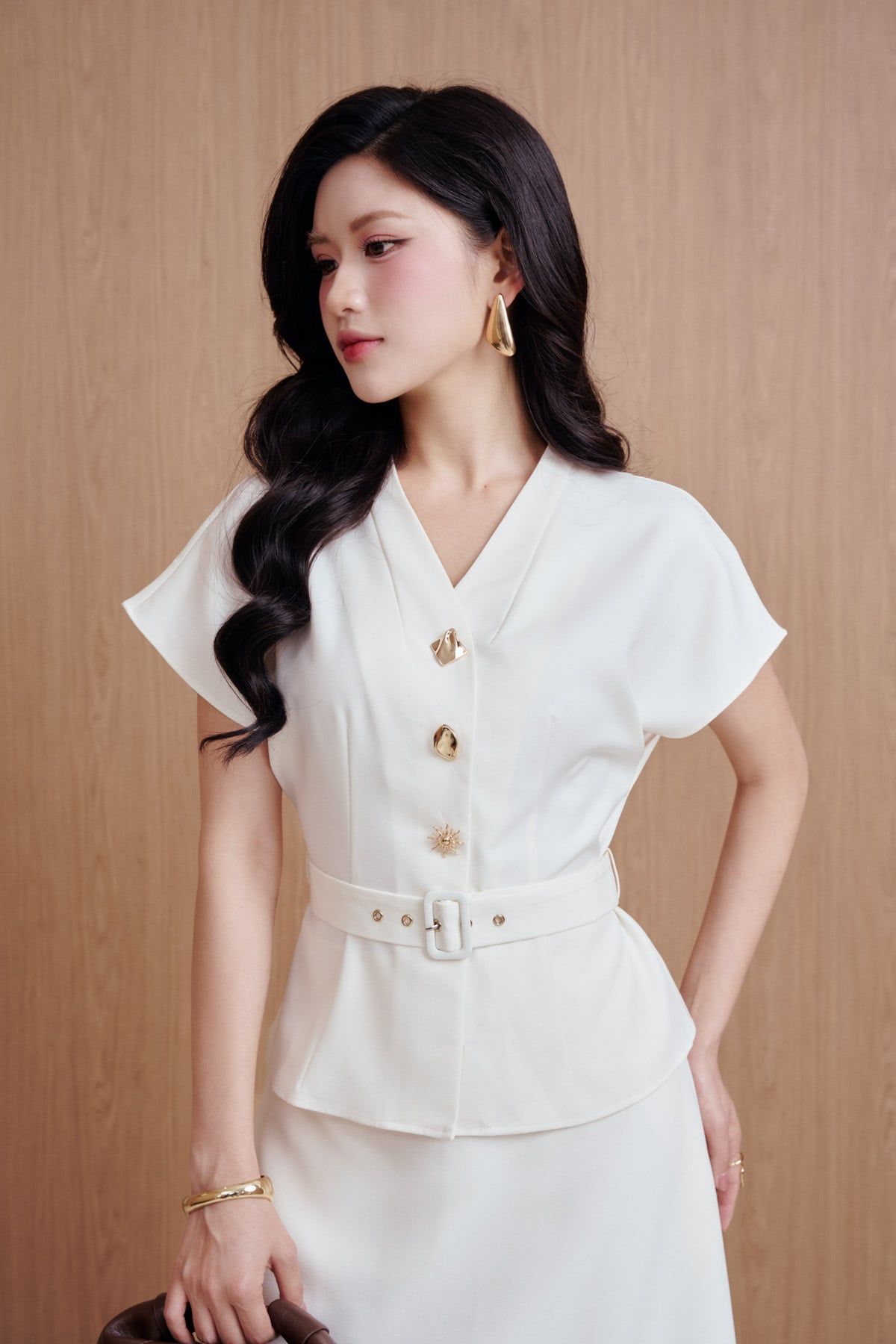BJD33782 - Chân váy dài vải thô dáng chữ A cạp cao thời trang khoá thân sau - PANTIO