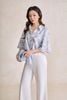 FAS34159 - tylekeo8888 công sở vải cotton dáng ngắn cổ bẻ tay lửng gấu áo phối vạt thắt tạo kiểu - tỷ lệ kèo 8899