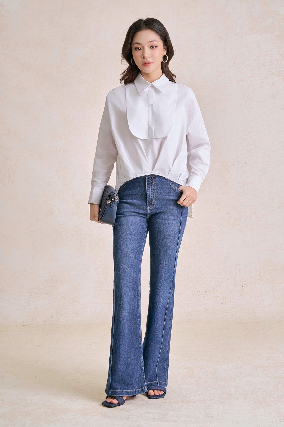 FAS34164 - tylekeo8888 công sở vải thô kate dáng đuôi tôm cổ đức đáp ngực tạo kiểu - tỷ lệ kèo 8899