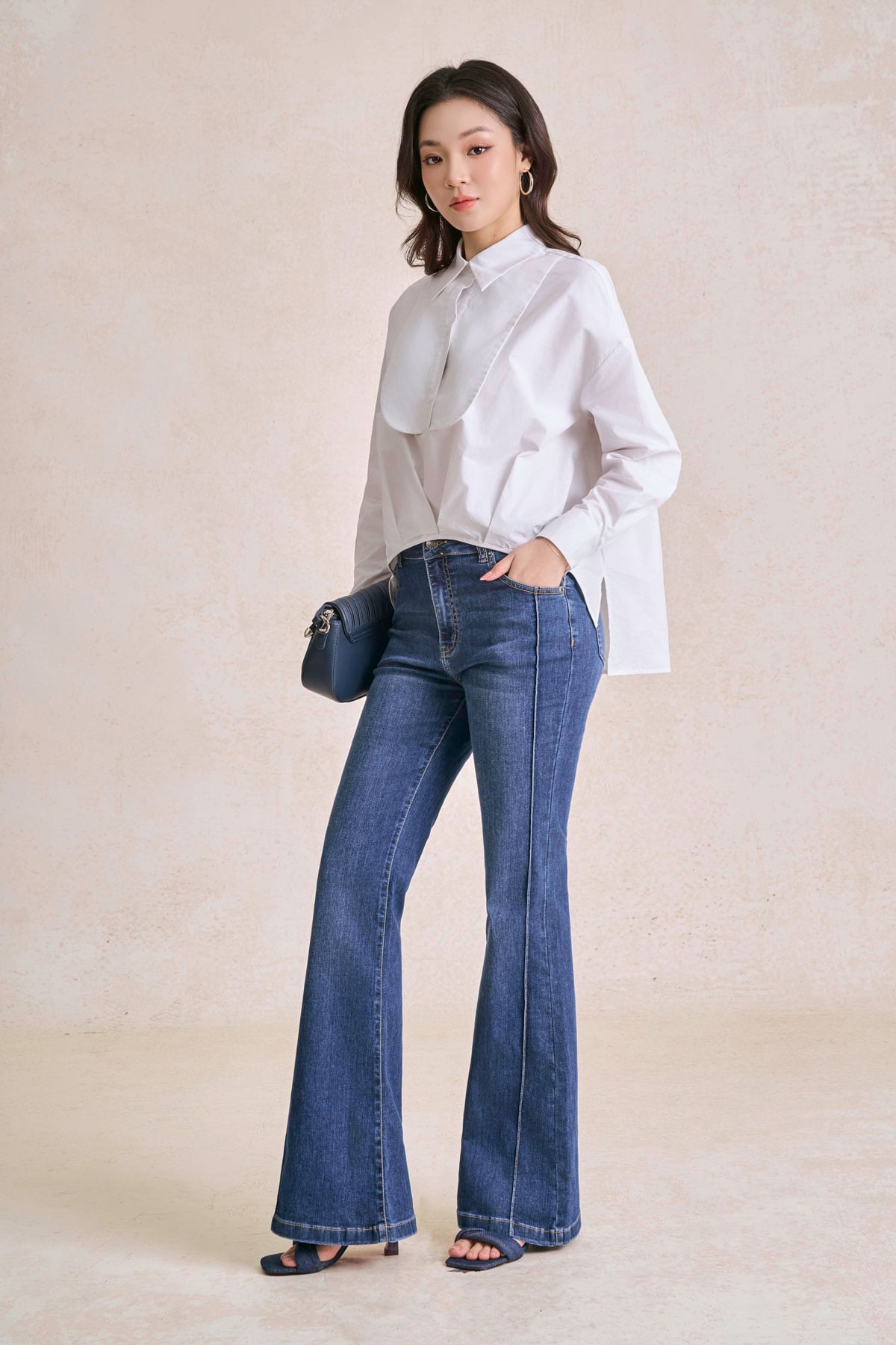 FAS34164 - tylekeo8888 công sở vải thô kate dáng đuôi tôm cổ đức đáp ngực tạo kiểu - tỷ lệ kèo 8899