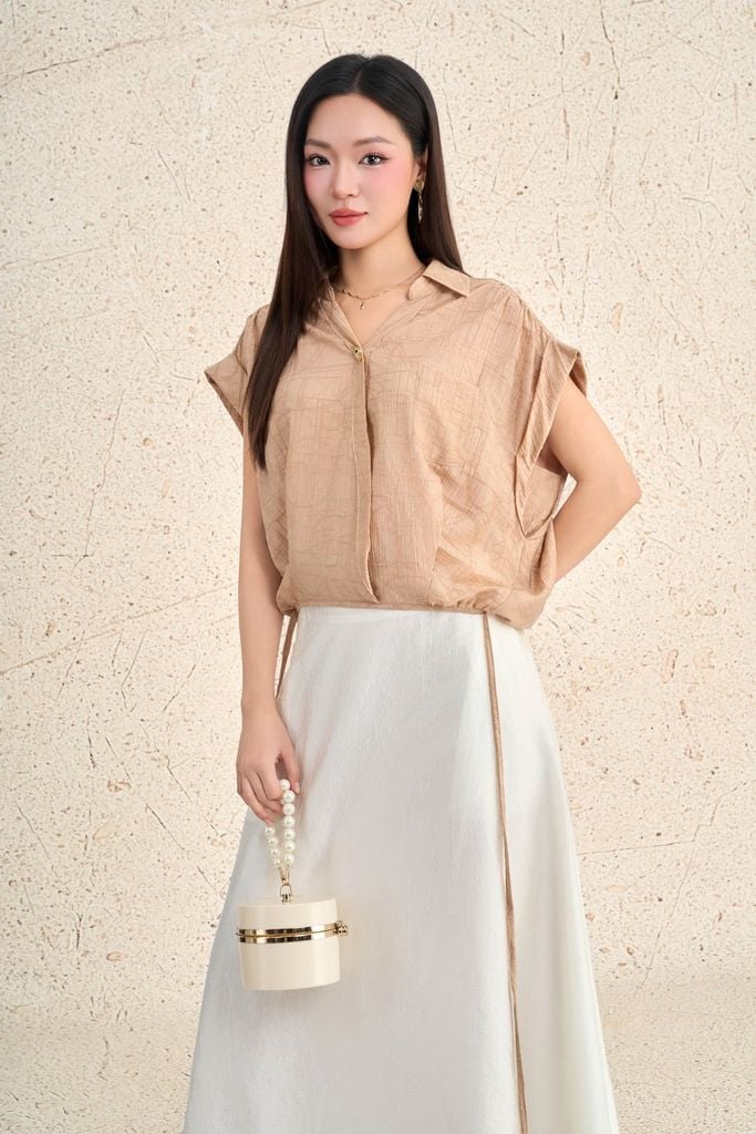 BJD13656 - Chân váy dài dạo phố vải tơ dáng chữ A thời trang khoá thân sau - PANTIO