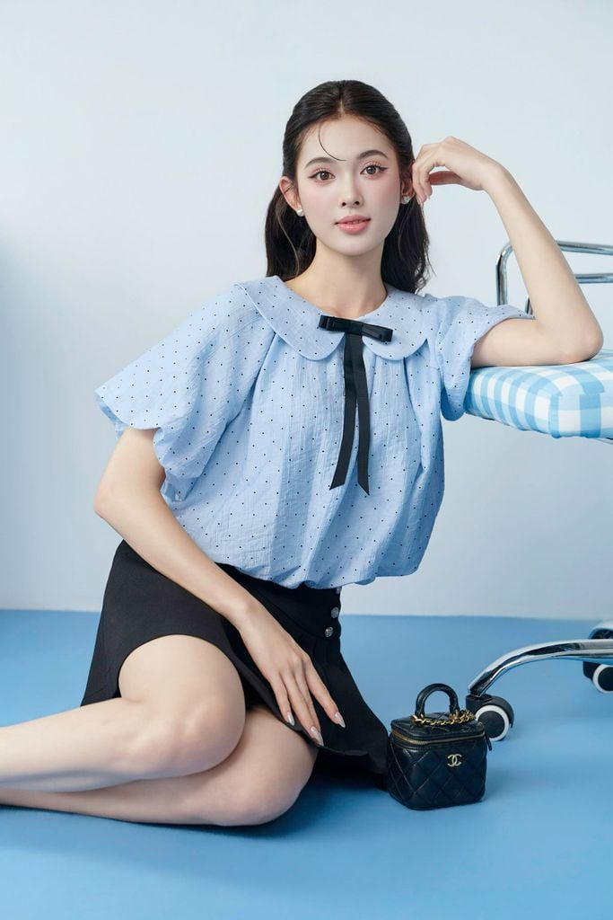 FJN3765 - tylekeo88ax ngắn vải thô dáng chữ A cạp phối khuy tạo kiểu thân váy xếp ly lệch hông tạo kiểu - JAN.
