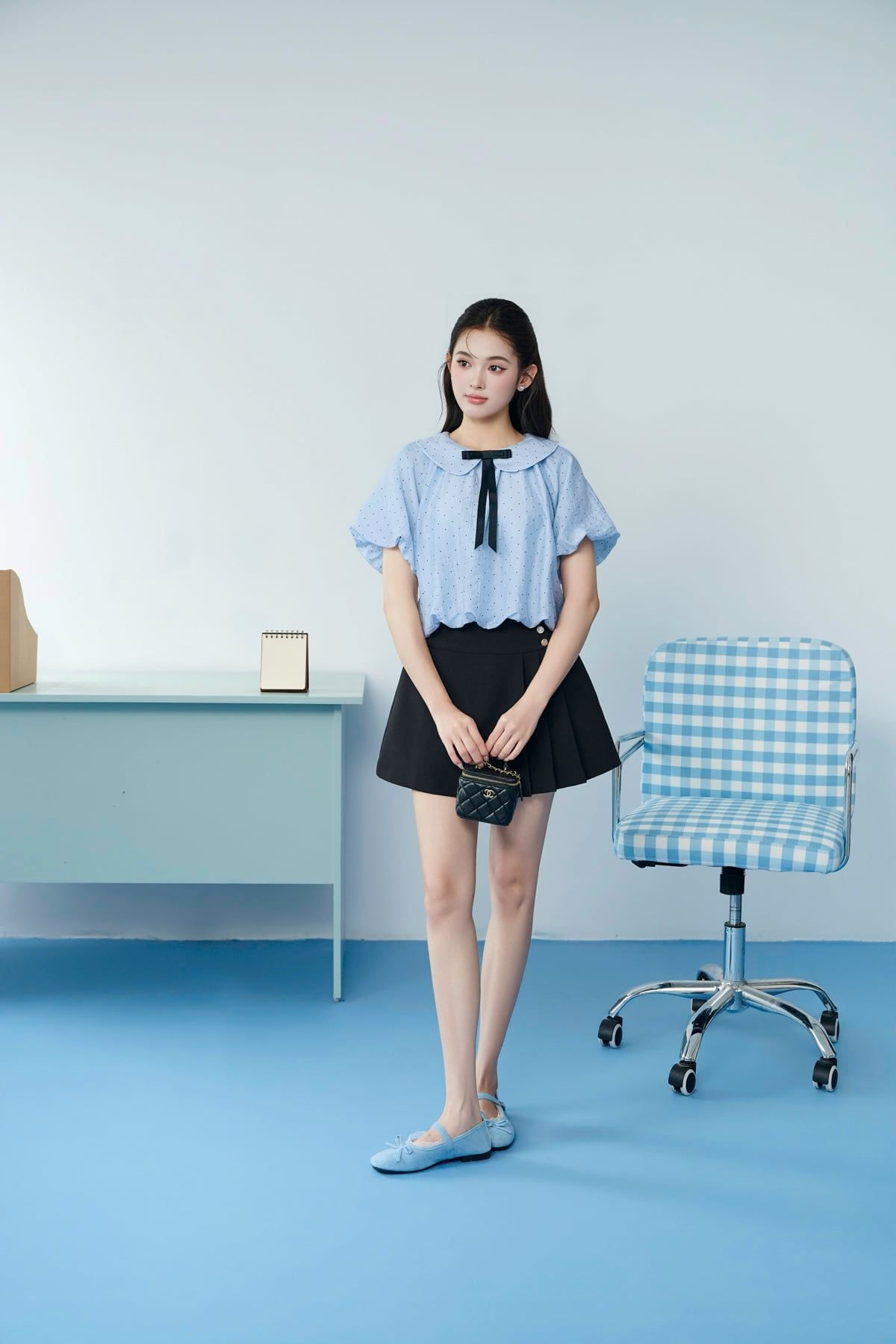 FJN3765 - tylekeo88ax ngắn vải thô dáng chữ A cạp phối khuy tạo kiểu thân váy xếp ly lệch hông tạo kiểu - JAN.