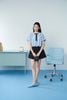 FAS34191 - tylekeo8888 công sở vải tơ dáng ngắn cổ bẻ đính nơ tay bồng tạo kiểu gấu áo bo chun ôm - JAN.