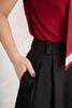 FAS34221 - Áo sơ mi vải thun cotton dáng suông cổ xẻ V phối vạt thắt tạo kiểu - PANTIO