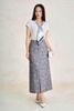 FAS34221 - Áo sơ mi vải thun cotton dáng suông cổ xẻ V phối vạt thắt tạo kiểu - PANTIO