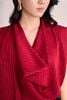 FAS34307 - Áo sơ mi công sở vải tơ dáng suông cổ đổ phối vạt vai chờm tạo kiểu - PANTIO