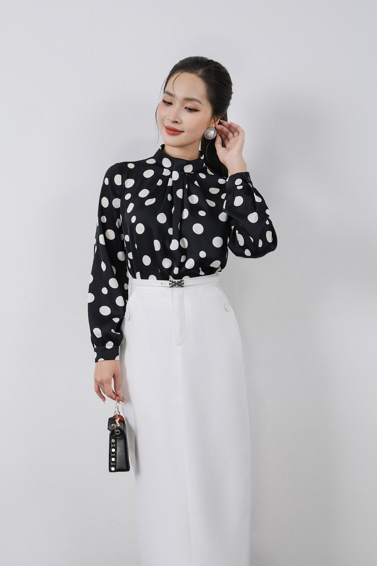 BJD13293 - Chân váy dài công sở vải thô nhung dáng suông hai lớp bên hông có túi khoá thân sau - PANTIO