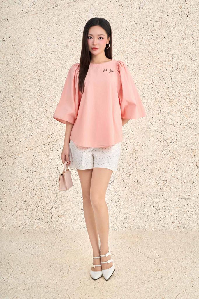 BQN12561 - Quần short dạo phố vải kaki cạp cao khuy trang trí - PANTIO