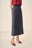 FJD91385 - Chân váy dài công sở vải thô hoạ tiết dáng suông cạp liền thời trang khoá thân sau - PANTIO