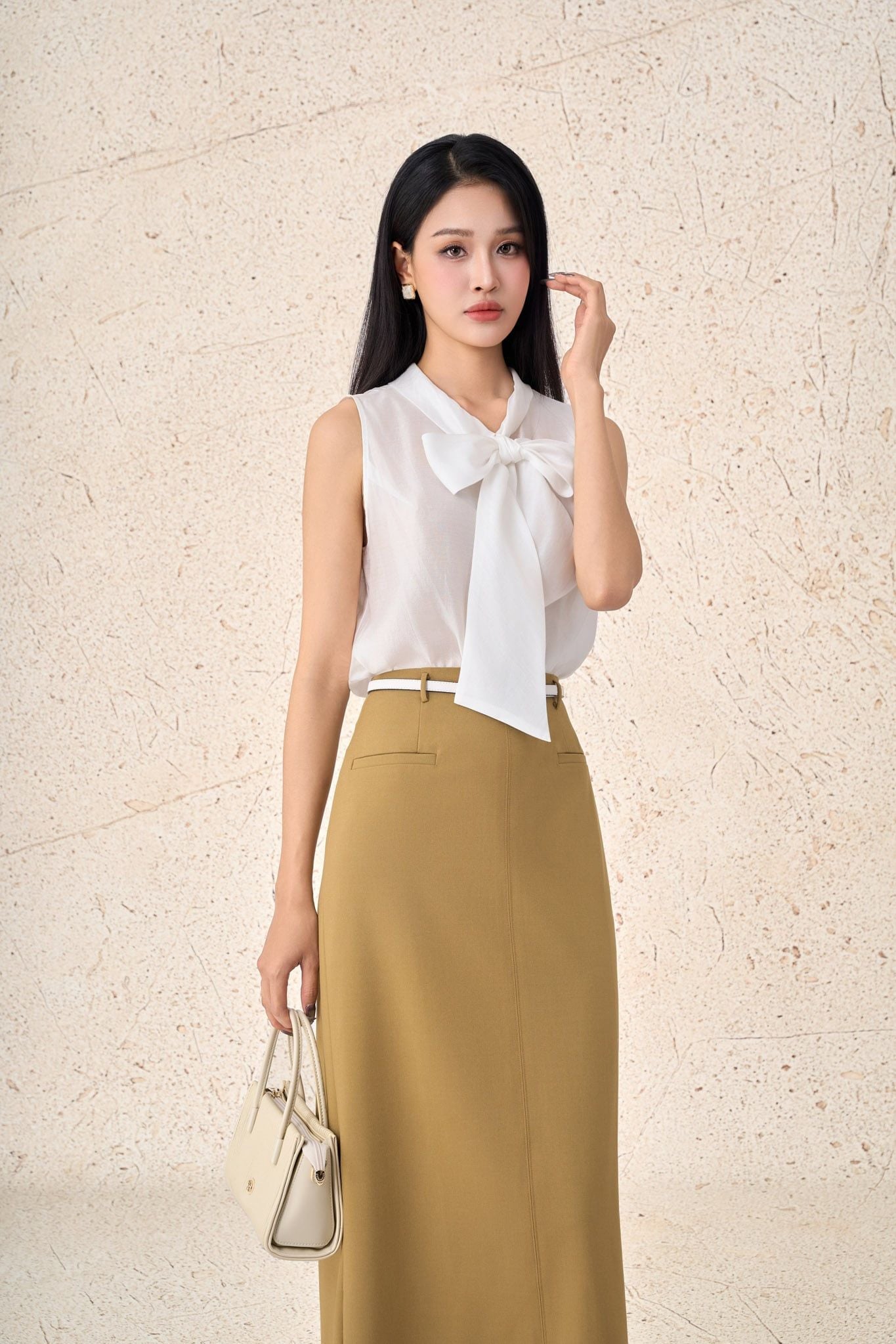 FJD51358 - Chân váy dài công sở vải tuytsi dáng suông cạp liền thời trang - PANTIO