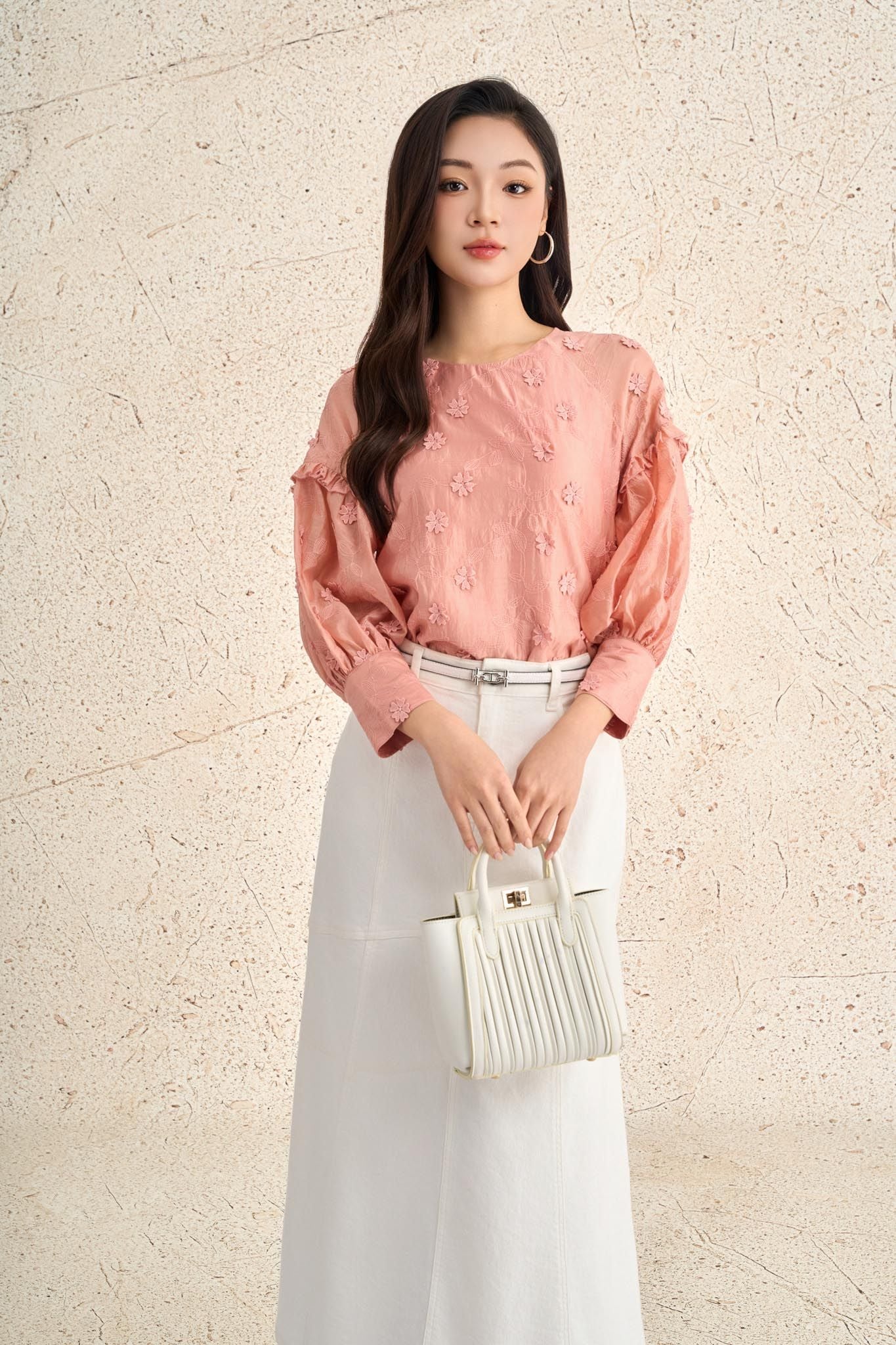 FJB038 - Chân váy jean cao cấp vải denim dáng A thân váy phối đường viền thời trang khoá thân trước - PANTIO