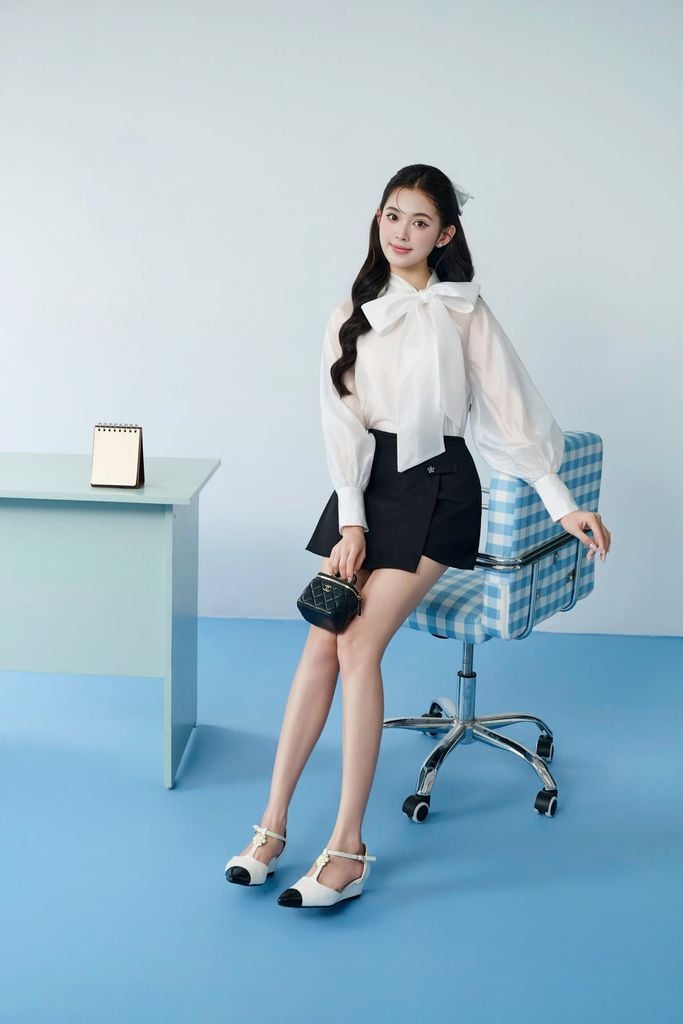 FQN9415 - tylekeo8888 vải thô dày dáng chữ A cạp liền thân trước phối vạt giả váy thời trang - JAN.
