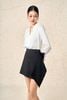 FJN9732 - Chân váy ngắn dạo phố vải thô dáng chữ A thân váy phối vạy lệch thời trang khoá thân sau - PANTIO