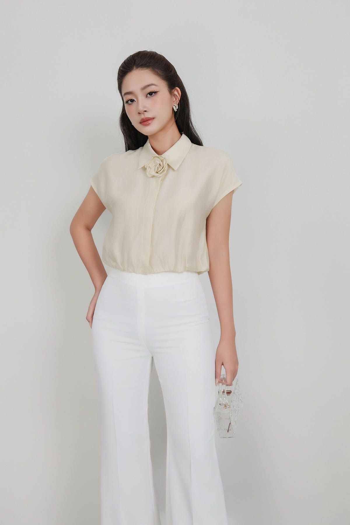 BQD12695 - Quần dài công sở vải tuytsi dáng ôm ống vẩy thời trang khoá thân sau - PANTIO