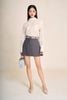 FQN9397 - Quần short giả váy dạo phố vải tuytsi dáng chữ A cạp cao khóa thân trước - PANTIO