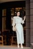 FAS94095 - Áo sơ mi công sở vải voan dáng suông cổ tròn phối vạt thắt nơ tay bồng bo chun tạo kiểu - PANTIO