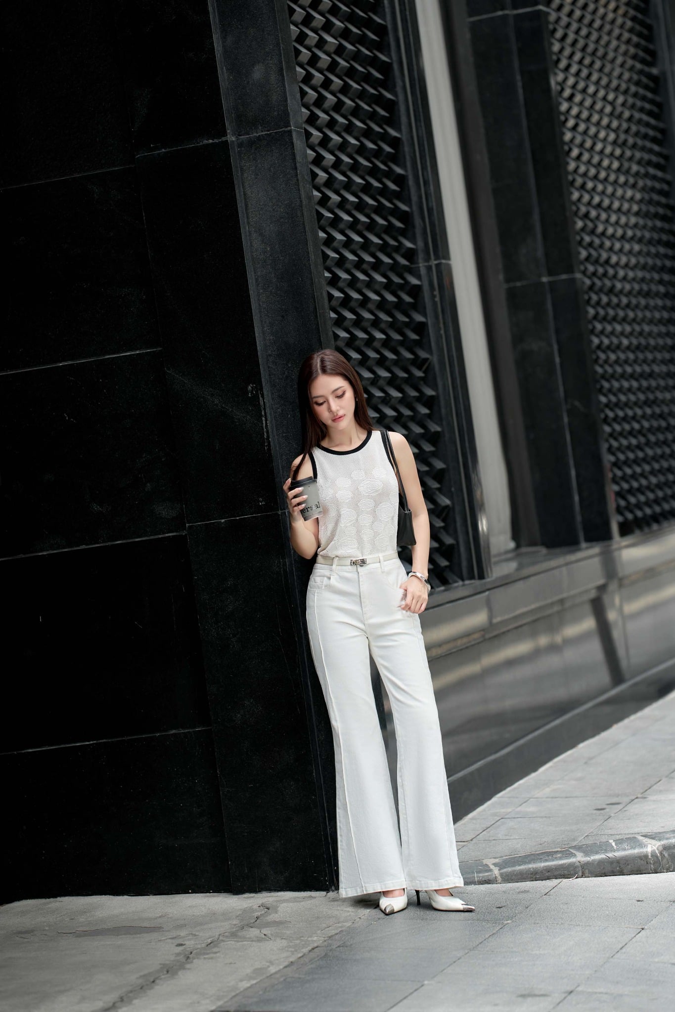 FAT1449 - Áo thun vải len cổ tròn không tay thân áo hoạ tiết thời trang gấu áo bo chun co giãn - PANTIO