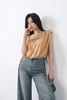 FQB202 - Quần jean dạo phố vải denim dáng suông ống rộng phối đường gân thời trang khoá thân trước - PANTIO