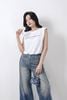FAT3482 - Áo thun thời trang vải cotton mỏng cổ tròn vai chờm có đệm vai gấu áo phối dây chun rút tạo kiểu - PANTIO