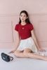 FAT3495 - tylekeo88 tv cotton cao cấp dáng ôm cổ tròn ngực áo hoạ tiết thời trang - JAN.