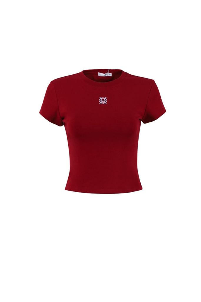 FAT3495 - Áo thun cotton cao cấp dáng ôm cổ tròn ngực áo hoạ tiết thời trang - JAN.