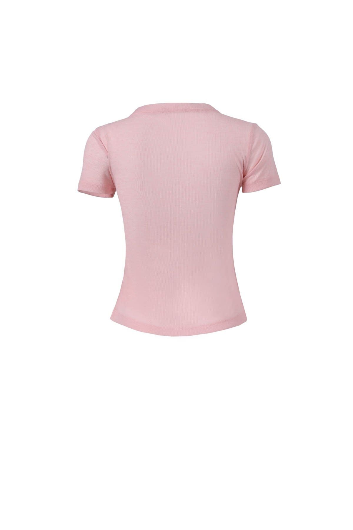 FAT3519 - Áo thun vải len cao cấp cổ tròn tay ngắn ngực phối vạt xoắn tạo kiểu - JAN.