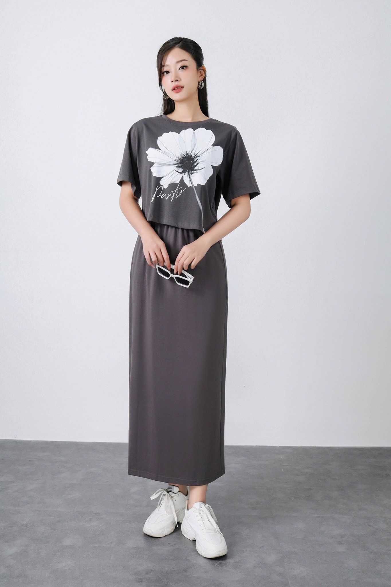 FAT3531 - Áo thun cao cấp vải cotton dáng croptop cổ tròn thân áo in hoạ tiết thời trang - PANTIO