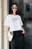 FAT3532 - Áo thun thời trang vải cotton cao cấp dáng lửng cổ tròn tay lửng thân áo in hoạ tiết - PANTIO