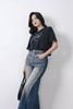 FQB202 - Quần jean dạo phố vải denim dáng suông ống rộng phối đường gân thời trang khoá thân trước - PANTIO