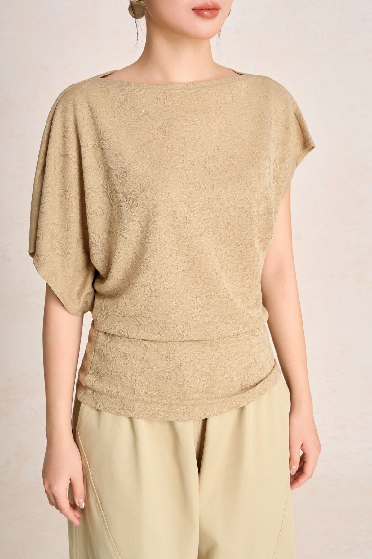 FQD51180 - Quần dài dạo phố vải kaki dáng bomber ống rộng cạp chun co giãn - PANTIO