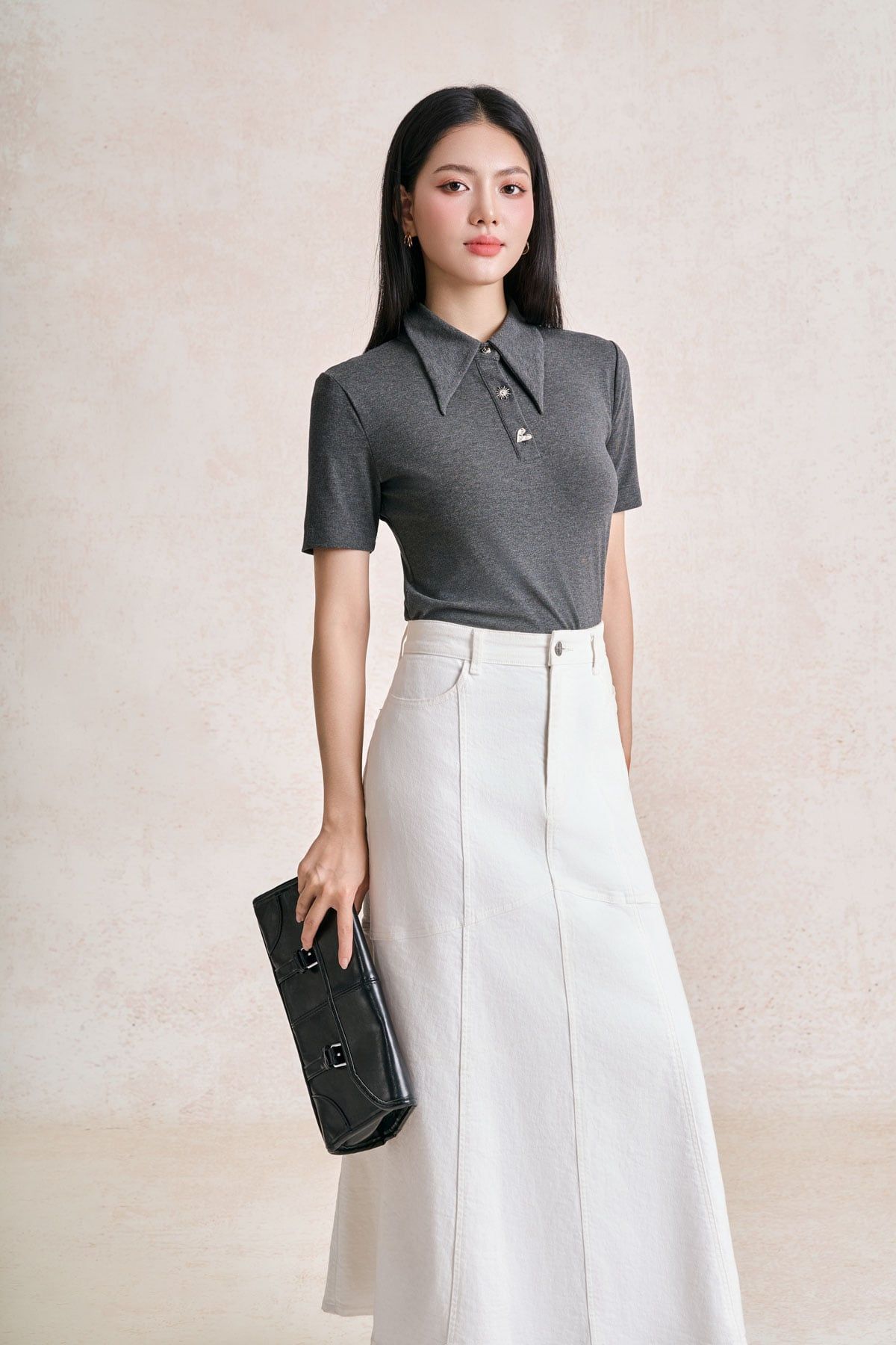 FAT3659 - tylekeo88 tv dệt kim vải len dáng ôm cổ đức phối khuy đá tạo kiểu - tỷ lệ kèo 8899