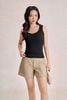 FAT3677 - Áo dệt kim vải thun cotton dáng ôm cổ tròn eo nhún tạo kiểu - PANTIO