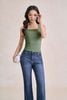 FAT3677 - Áo dệt kim vải thun cotton dáng ôm cổ tròn eo nhún tạo kiểu - PANTIO