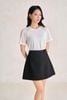 FAT3681 - Áo thun dệt kim vải len dáng suông cổ tròn tay cộc phối ren lưới thời trang - PANTIO