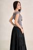 FJD51442 - Chân váy dài dạo phố vải thô kate dáng chữ A cạp liền thân váy xếp tầng tạo kiểu- PANTIO