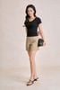FQN5358 - Quần short dạo phố vải kaki eo đáp cạp bản to khoá thân sau - PANTIO