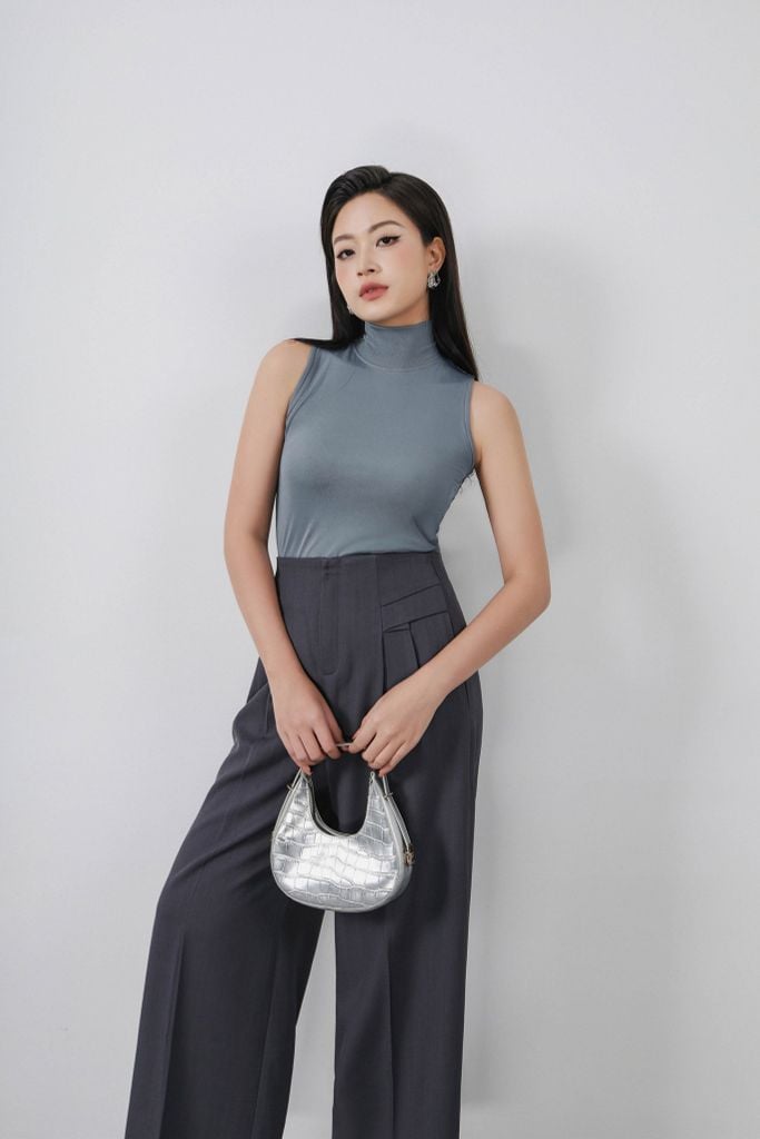 FQD51159 - Quần dài công sở vải tuytsi dáng suông ống đứng khoá thân trước - PANTIO